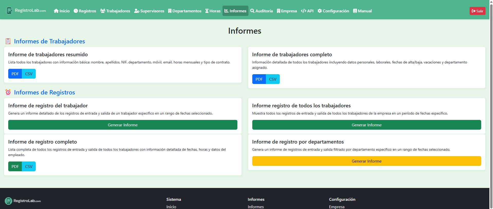 Registro de Horarios